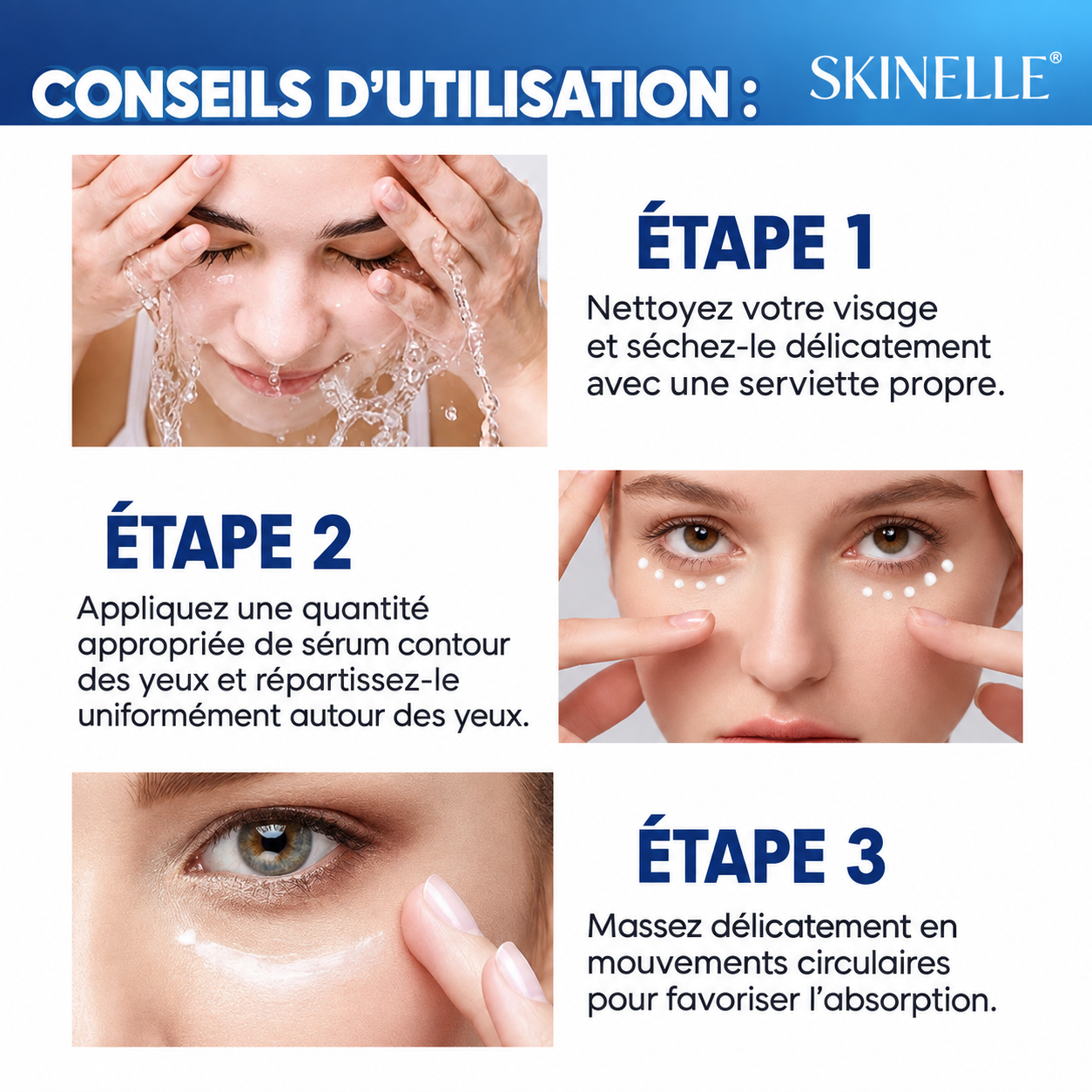SKINELLE® Sérum Contour des Yeux Raffermissant à Effet Liftant