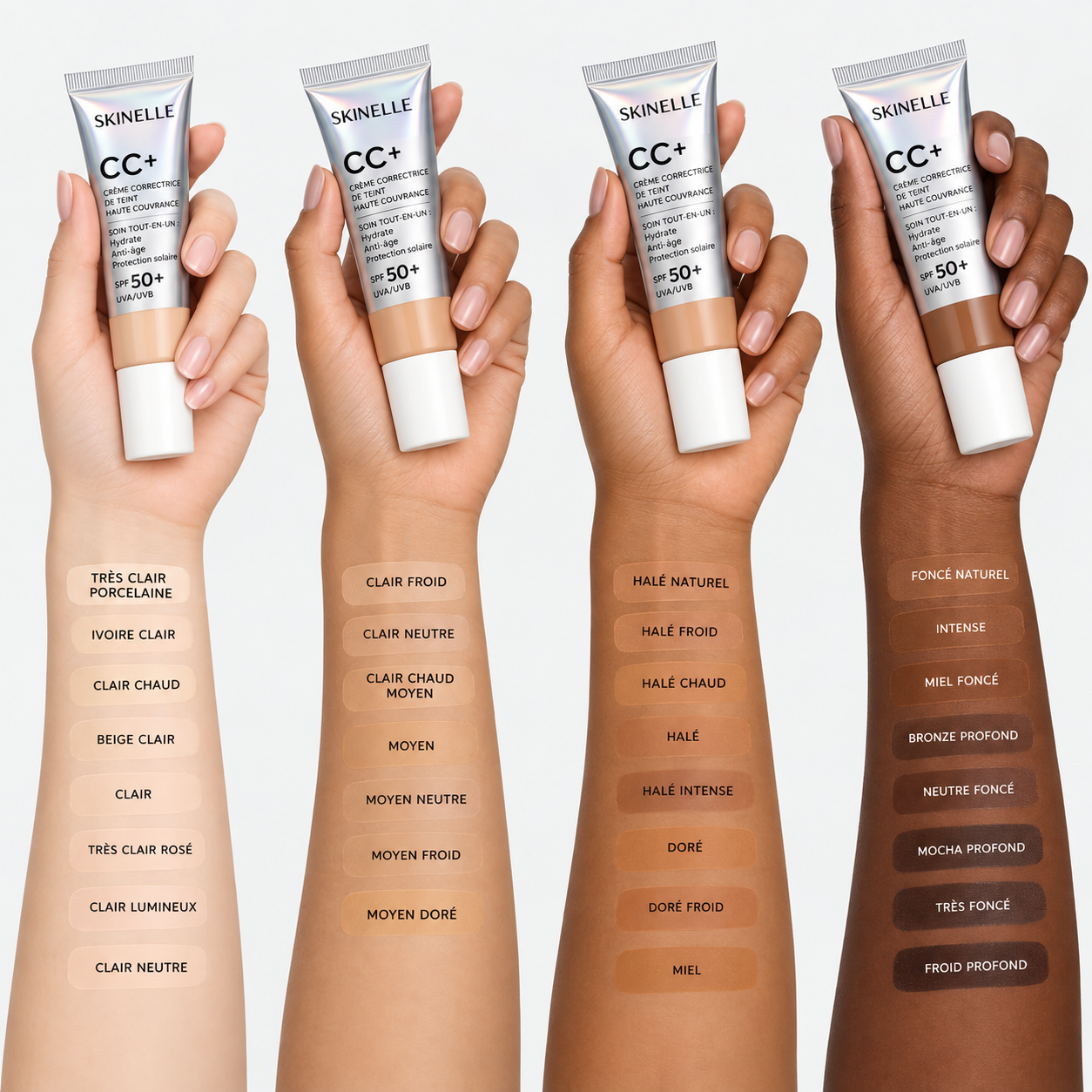 SKINELLE CC+ Crème Correctrice de Teint Haute Couvrance SPF 50+
