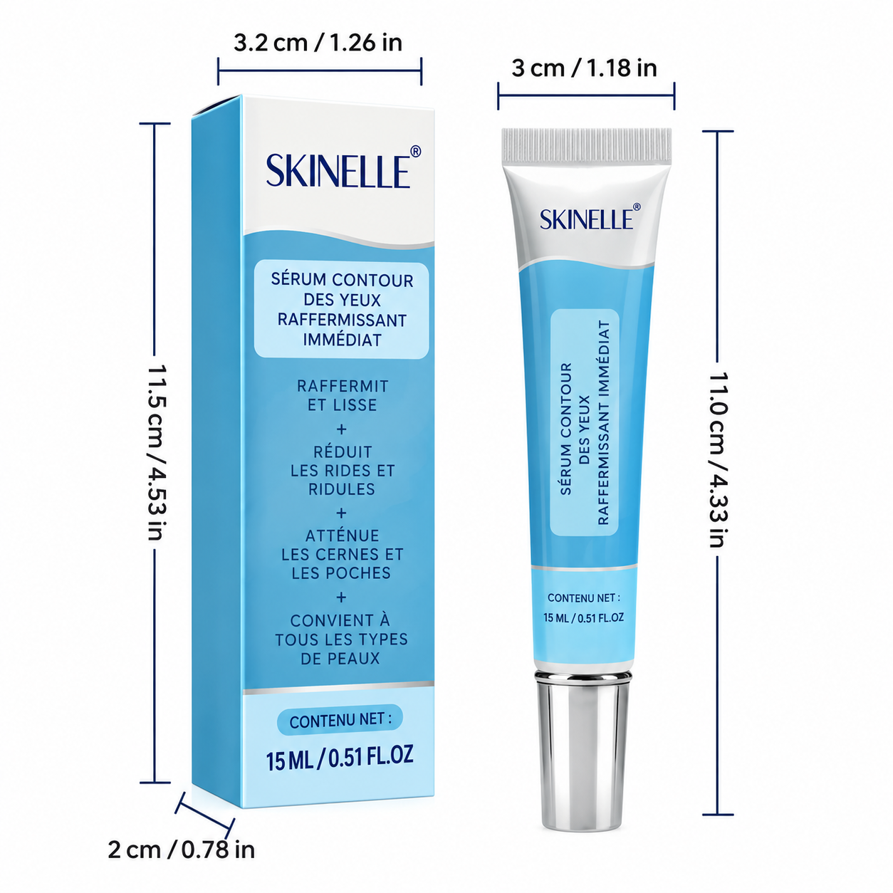 SKINELLE® Sérum Contour des Yeux Raffermissant à Effet Liftant