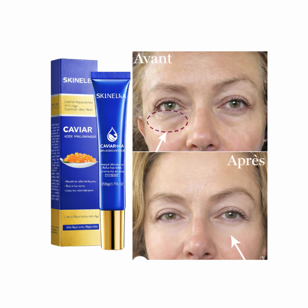 Crème Contour des Yeux Skinelle Caviar + Acide Hyaluronique – Anti-Âge & Réduction des Cernes (20g)
