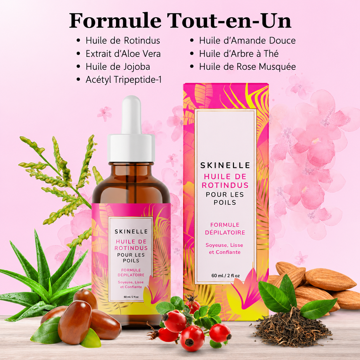 Huile de Skinelle Rotundus pour une peau soyeuse