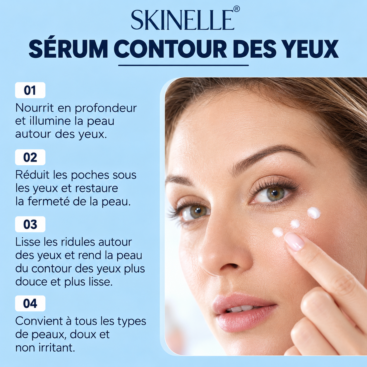 SKINELLE® Sérum Contour des Yeux Raffermissant à Effet Liftant