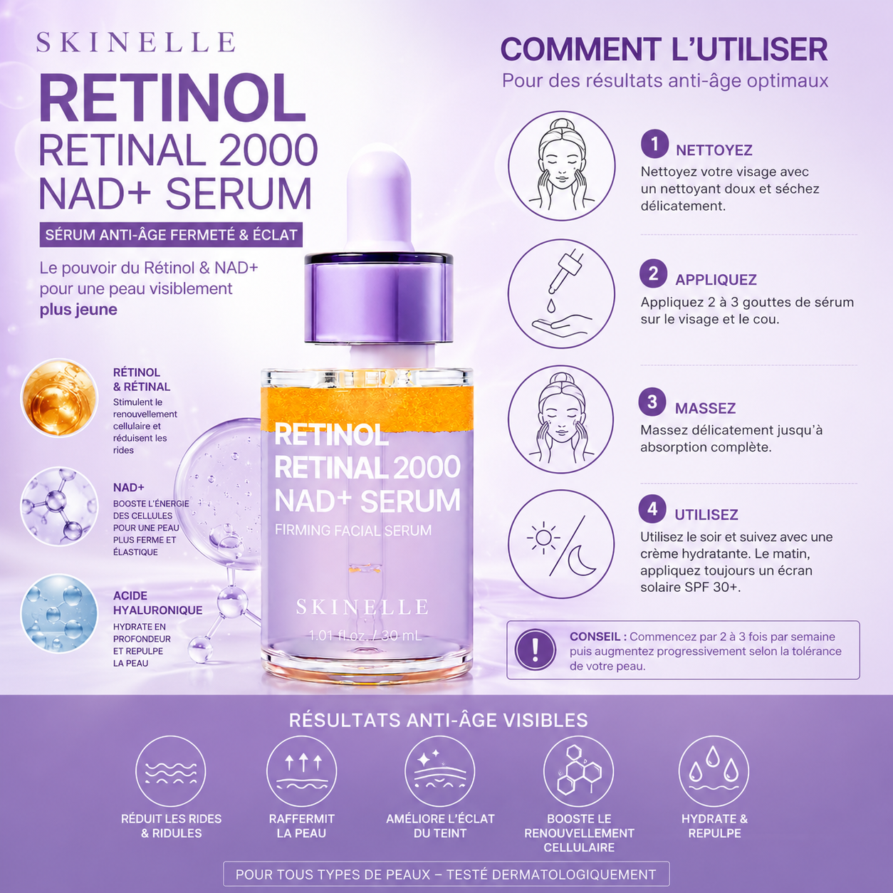 Sérum Anti-Âge Rétinol Retinal 2000 NAD+