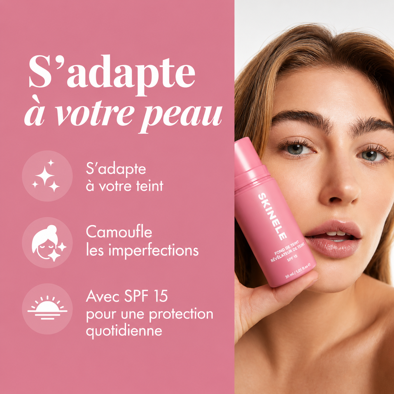 SKINELLE – Fond de Teint Révélateur de Teint SPF 15