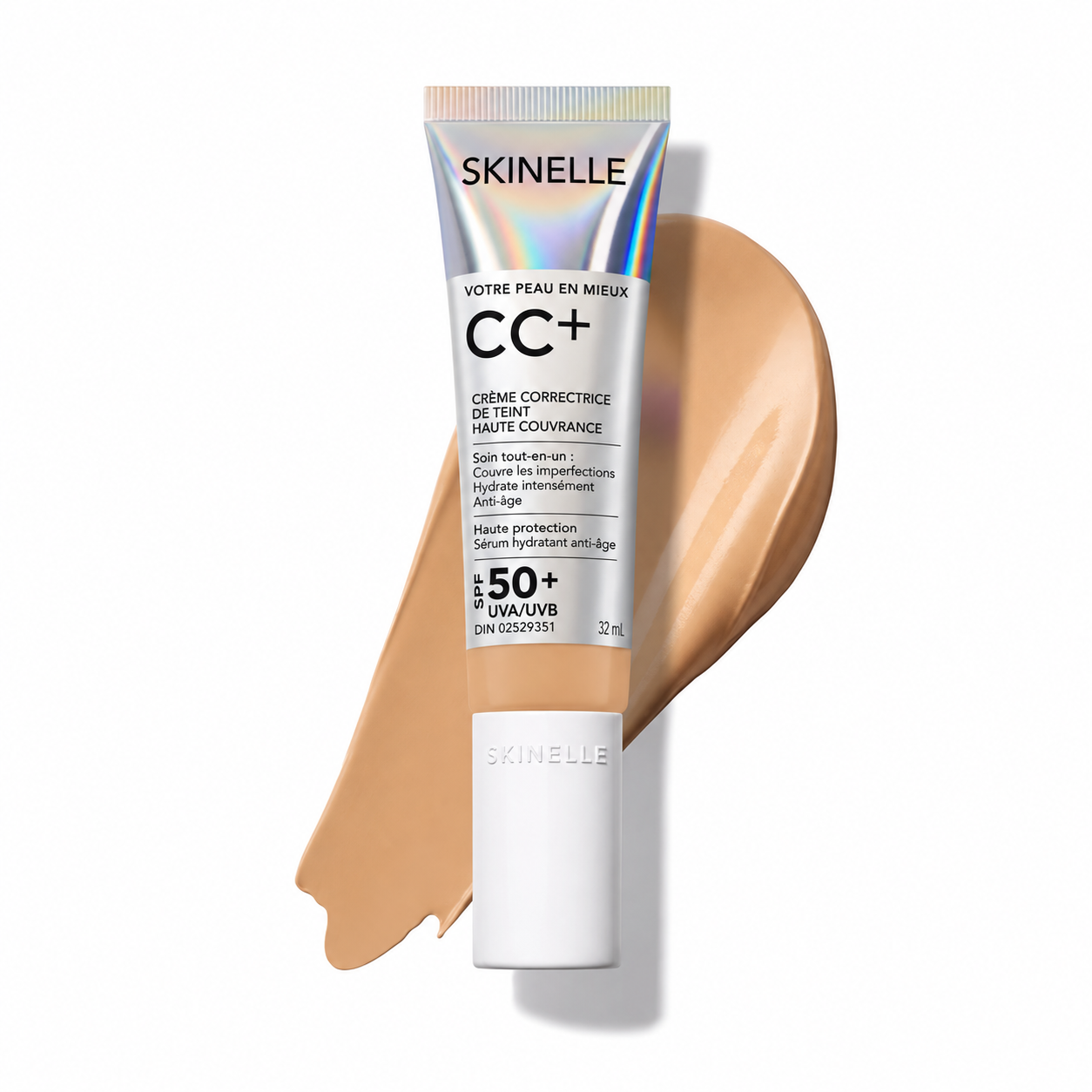 SKINELLE CC+ Crème Correctrice de Teint Haute Couvrance SPF 50+